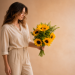 Ramo Girasoles y solidago